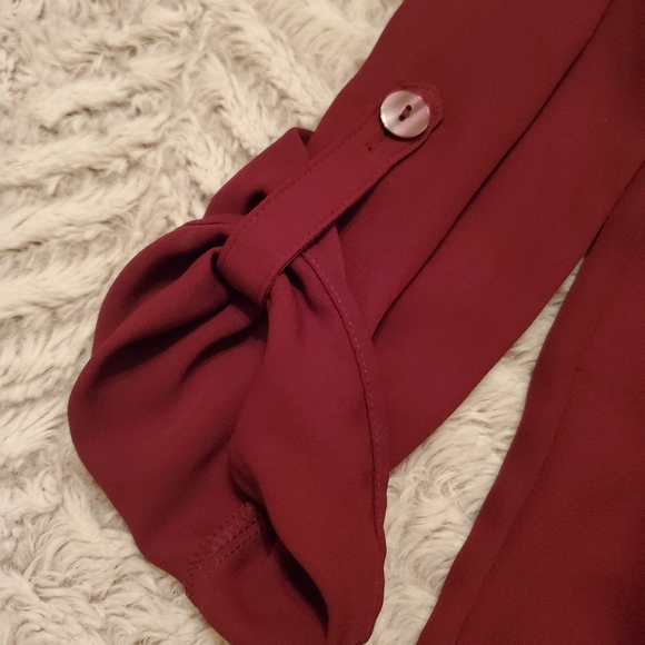 Decree Maroon Shift Dress - Picture 4 of 6